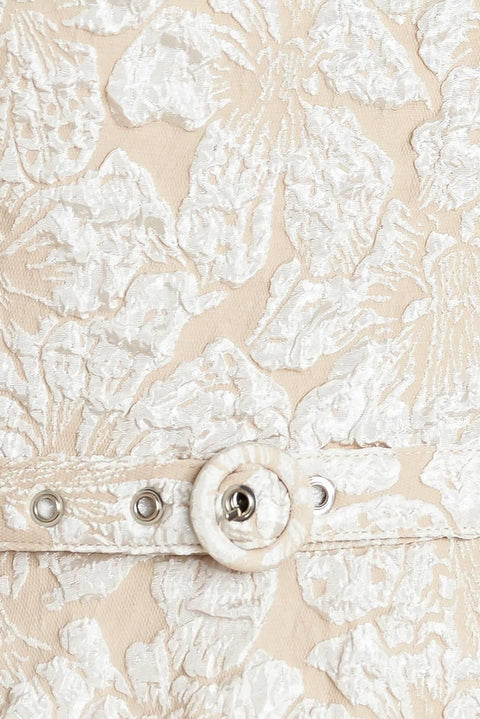 STATEMENT IN IVORY WOVEN MIDI DRESS