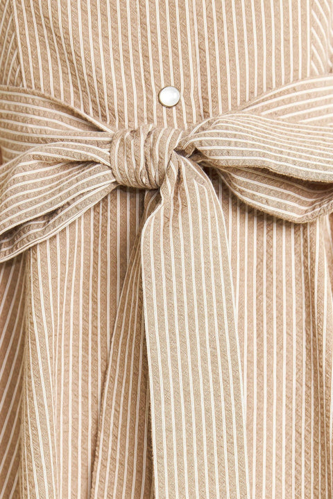 CAFE AU LAIT WOVEN MIDI DRESS
