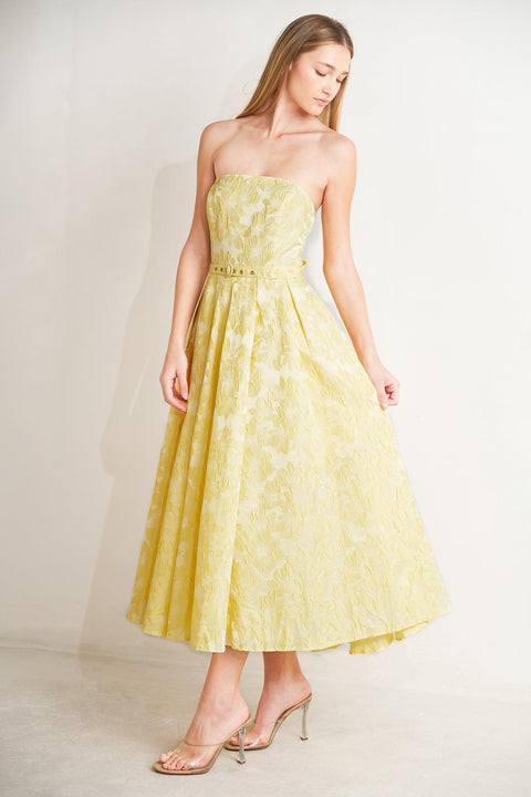 BUTTERCUP BLOOM WOVEN MIDI DRESS