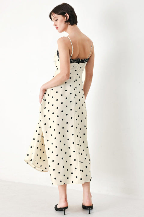 DOTTY SWEETHEART WOVEN MIDI DRESS