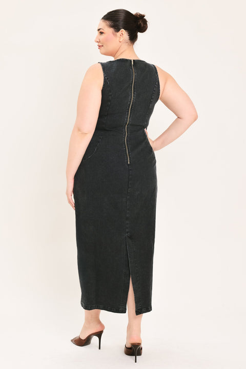 URBAN CHIC DENIM MIDI DRESS