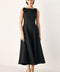 TIED TO TONIGHT BOW SHOULDER MIDI DRESS