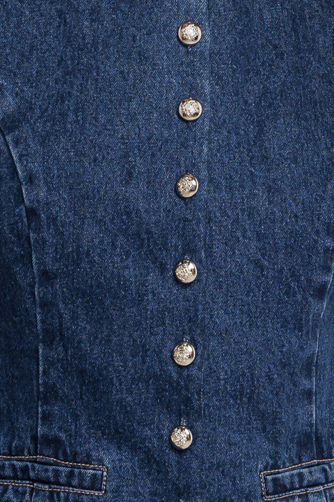 COFFEE PETAL DENIM VEST