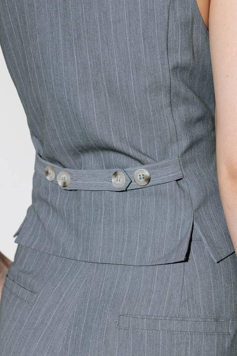 SMILE BRIGHT IN GREY WOVEN VEST
