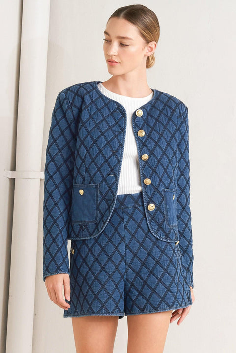 MODERNLUXE QUILTED WOVEN JACKET