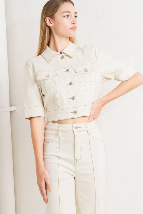 MODERN NEUTRAL TWILL JACKET