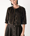 COCOON CHARM BROWN FAUX FUR CROPPED JACKET