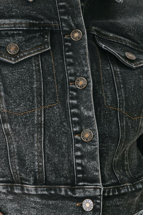 SHADOW STITCH ROMANCE DENIM CROP JACKET