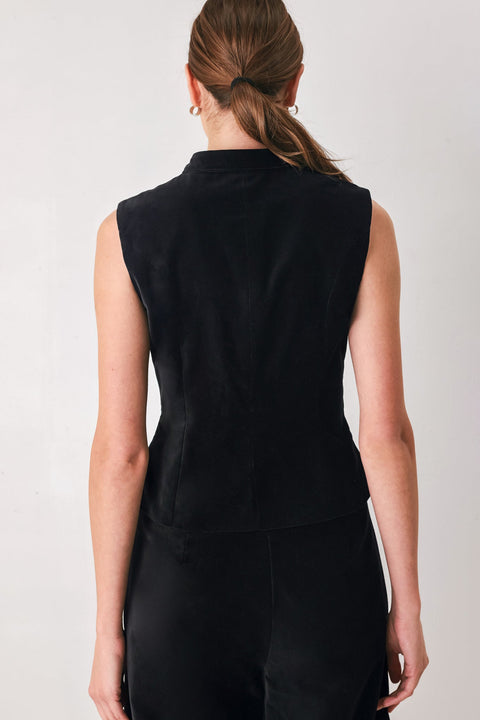 VELVET COMMAND BLACK MILITARY VEST