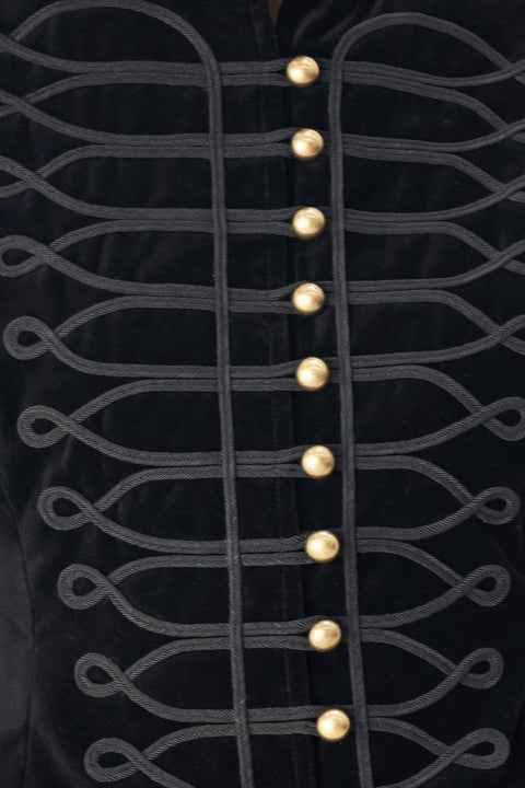 VELVET COMMAND BLACK MILITARY VEST