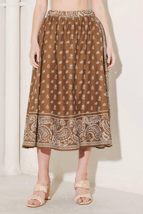 THE MORE THE MERRIER WOVEN FULL MIDI SKIRT