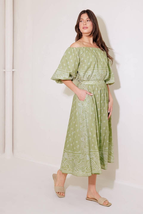 THE MORE THE MERRIER WOVEN FULL MIDI SKIRT
