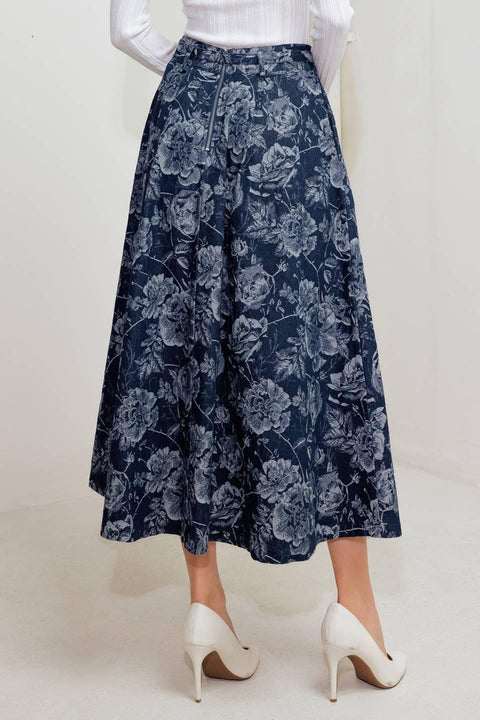 URBAN MUSE JACQUARD DENIM SKIRT