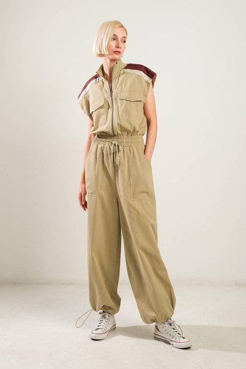 WAVE OF ELEGANCE WOVEN JUMPSUIT