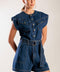 A LITTLE BIT OF THIS DENIM ROMPER