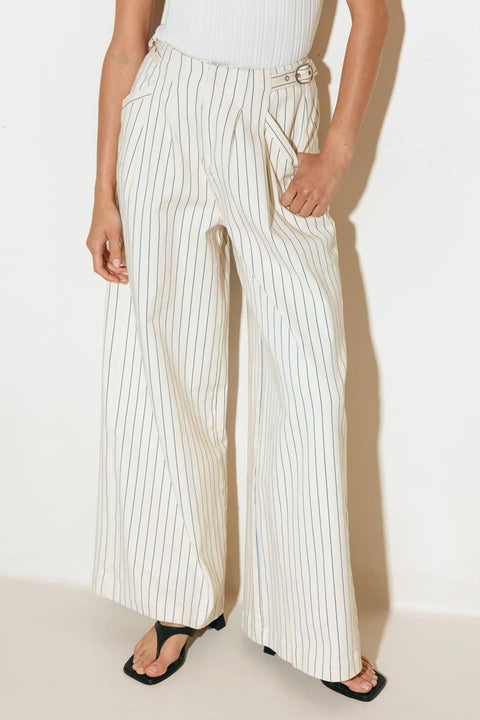 COFFEE RUN STRIPED WOVEN PANTS