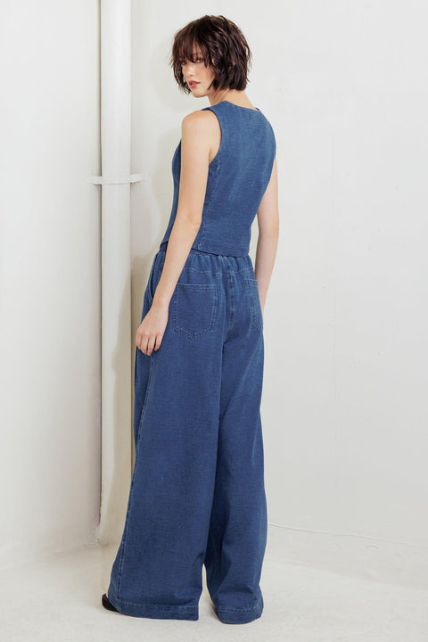URBAN INDIGO FRENCH TERRY DENIM PANTS