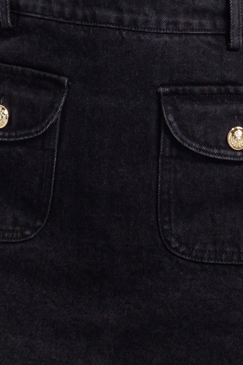 TAILORED FLOW BLACK WOVEN SKORT