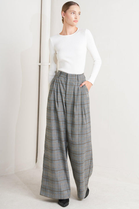 NEW AGE WOVEN PLAID PANTS