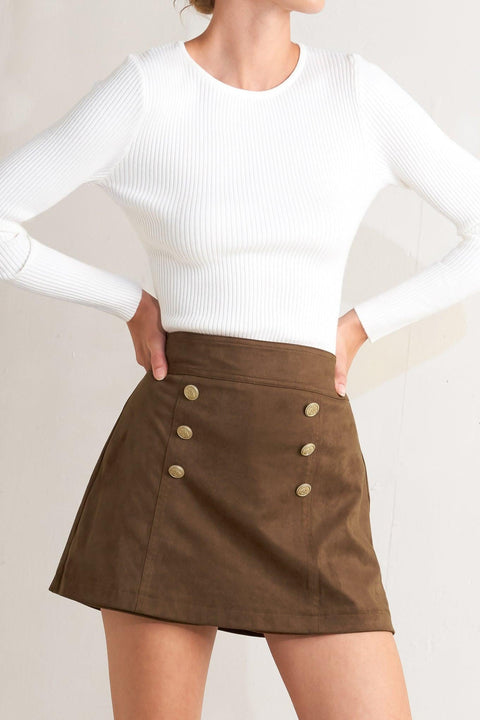 HERITAGE UTILITY FAUX SUEDE SKORT