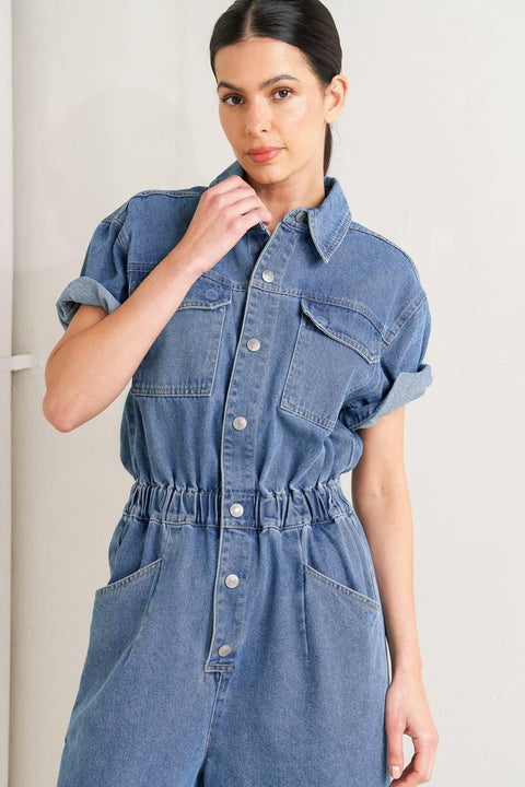 RELAX UTILITY DENIM JUMPSUIT