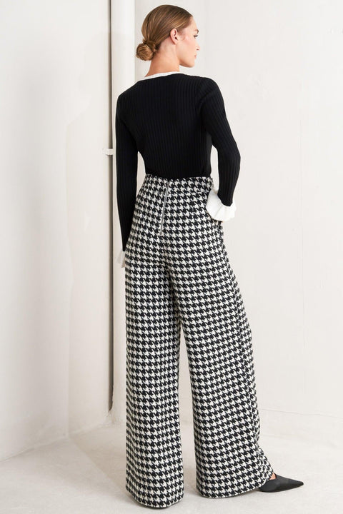 METRO ICON WOVEN HOUNDSTOOTH PANTS