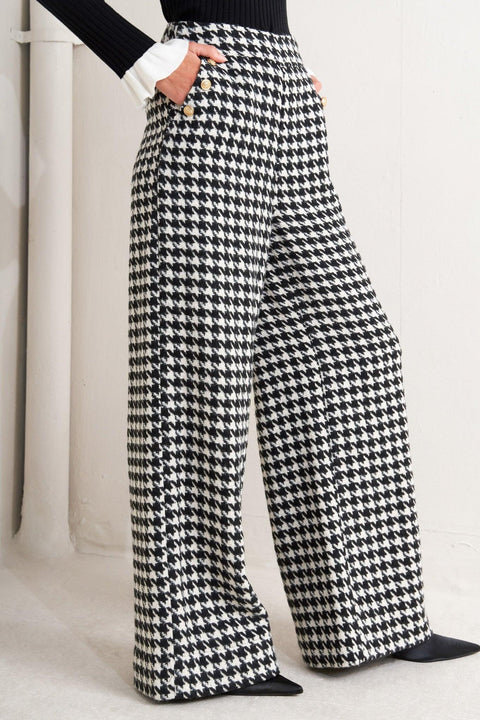 METRO ICON WOVEN HOUNDSTOOTH PANTS