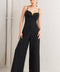 PRISTINE EDGE BLACK WOVEN JUMPSUIT