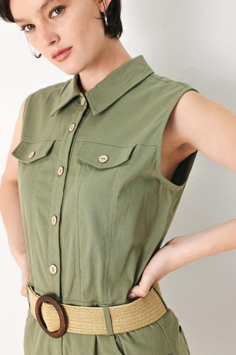 CUTIE EXPLORER WOVEN ROMPER