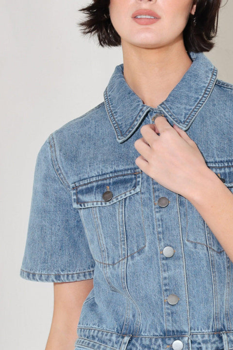 LAIDBACK LUXE DENIM ROMPER