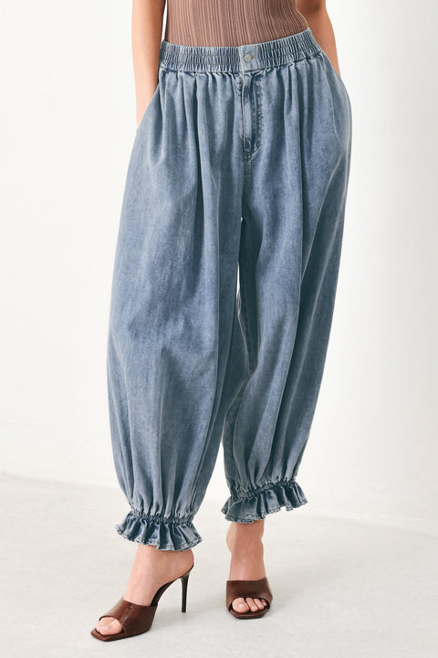 EASY VOLUME DENIM GENIE PANTS
