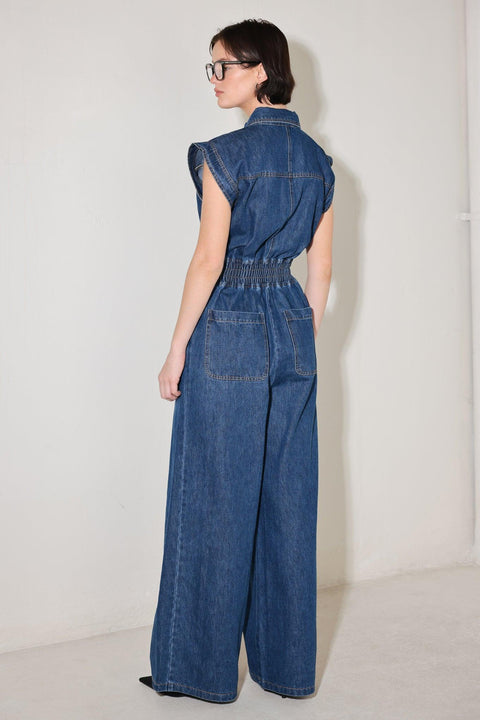 POWER PLAY DENIM JUMPSUIT