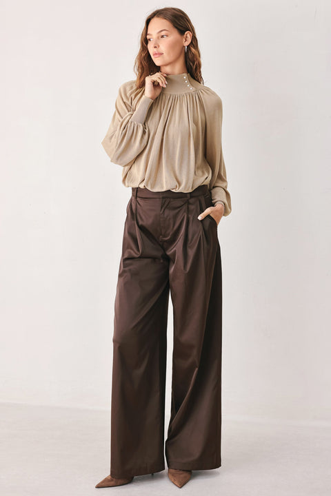 PARCHMENT RELAXED-FIT WOVEN PANTS