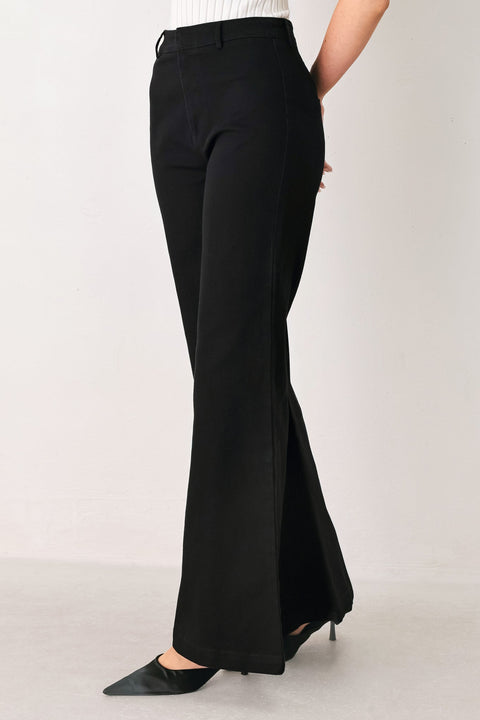 DENIM AUTHORITY BLACK DENIM WIDE-LEG PANTS