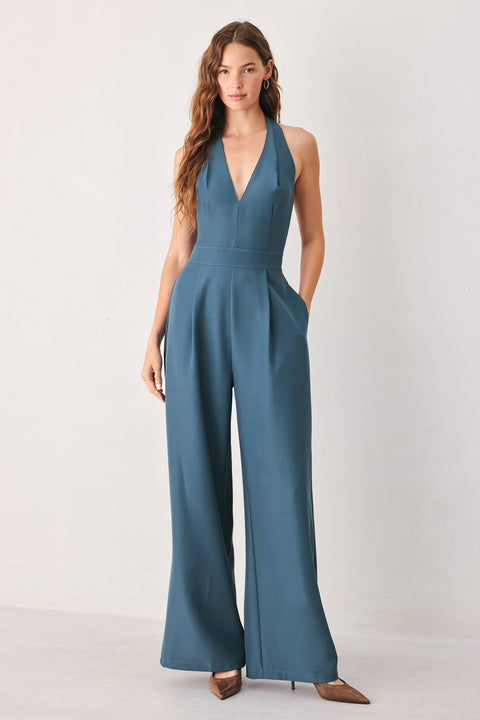 ARCTIC BLUE WOVEN JUMPSUIT