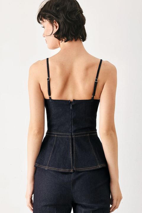 MIDNIGHT RIVIERA DENIM JUMPSUIT