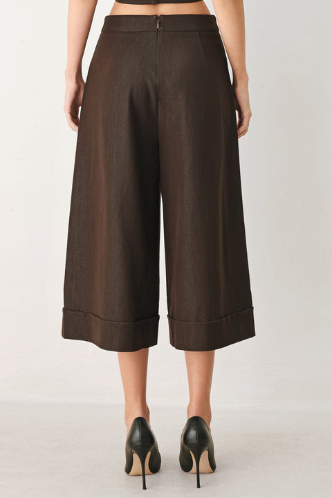 ESPRESSO MUSE WOVEN CULOTTES PANTS