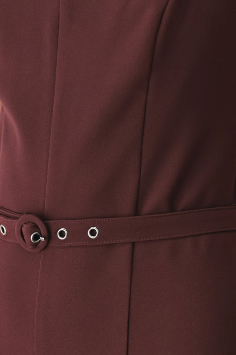 BURGUNDY MODERN MUSE WOVEN JUMPSUIT