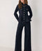 INDIGO ICON DARK INDIGO BUTTON-DETAIL WIDE-LEG JEANS