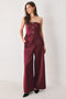 MODERN NOIR BLACK/BURGUNDY WIDE-LEG PANTS