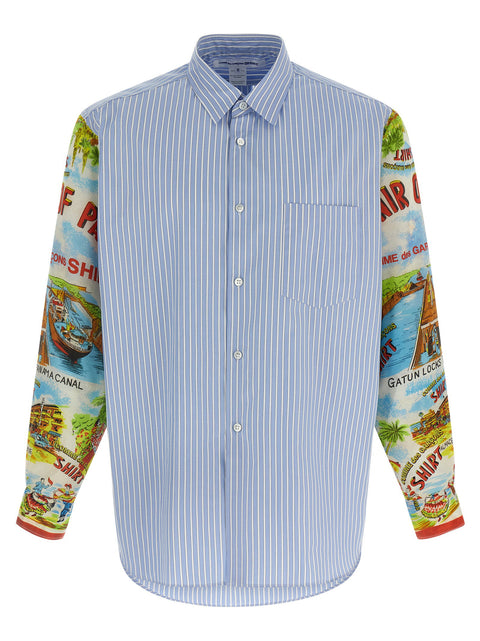 Comme Des Garcons Shirt Patterned Sleeve Shirt