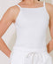 BIT OF SUNSHINE WHITE SWEATER KNIT TANK TOP