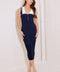 SO MAGNETIC NAVY SWEATER MIDI DRESS