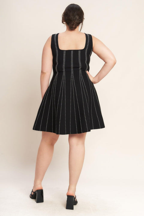 SUGAR STRIPE JACQUARD SWEATER MINI DRESS