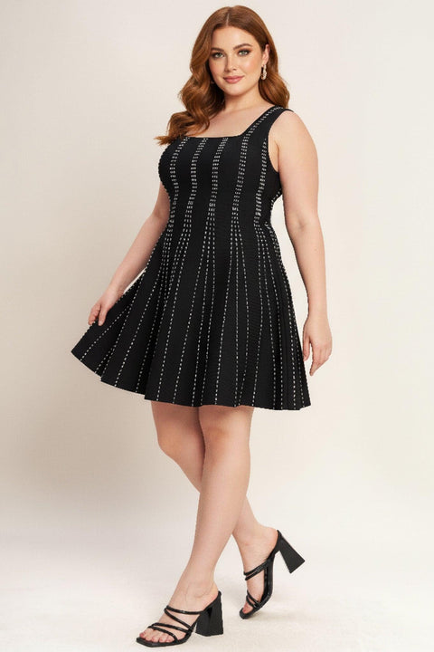SUGAR STRIPE JACQUARD SWEATER MINI DRESS