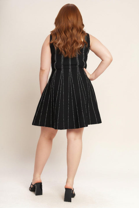 SUGAR STRIPE JACQUARD SWEATER MINI DRESS