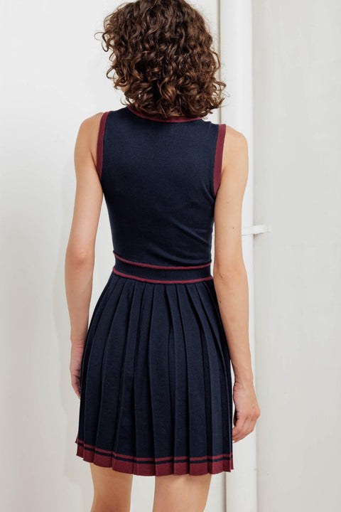 BERRY STRIPE SWEATER MINI DRESS