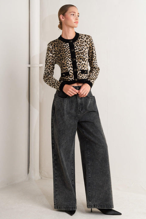 URBAN GODDESS LEOPARD SWEATER CARDIGAN