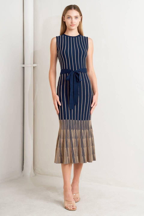 SMOOTH WEIGHTED FEEL KNIT MIDI DRESS