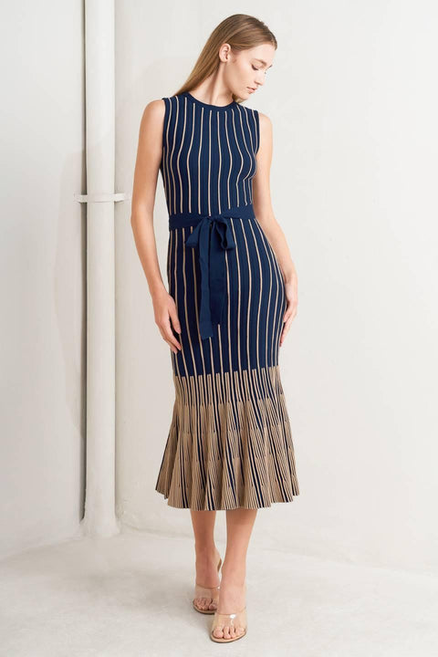 SMOOTH WEIGHTED FEEL KNIT MIDI DRESS